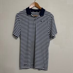 Men’s Nike Dri Fit Short Sleeve Golf Shirt Navy White Size S